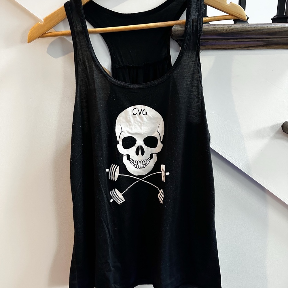 CVG Lightweight, Racerback, Black Skull Tank Top